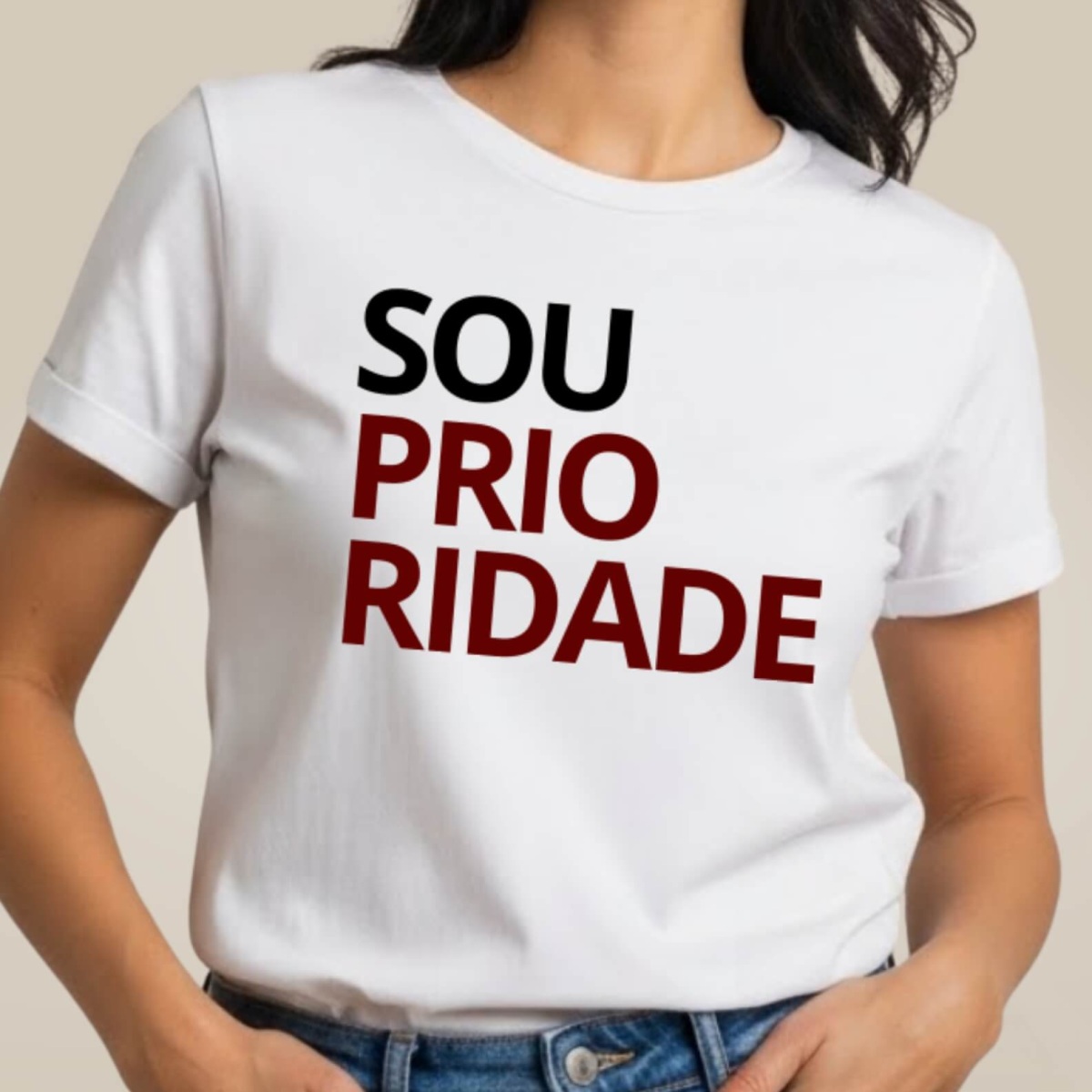 Nome do produto: Camiseta Força - Sou Prioridade
