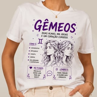 Camiseta Essência dos Signos - Gêmeos