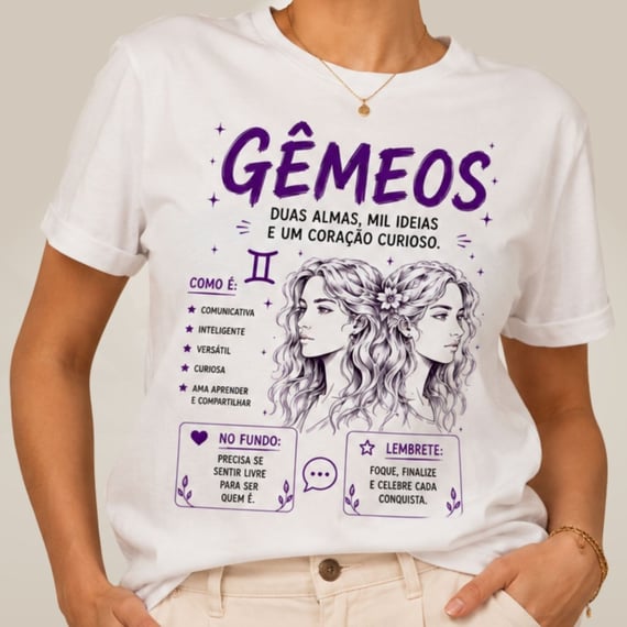 Camiseta Essência dos Signos - Gêmeos
