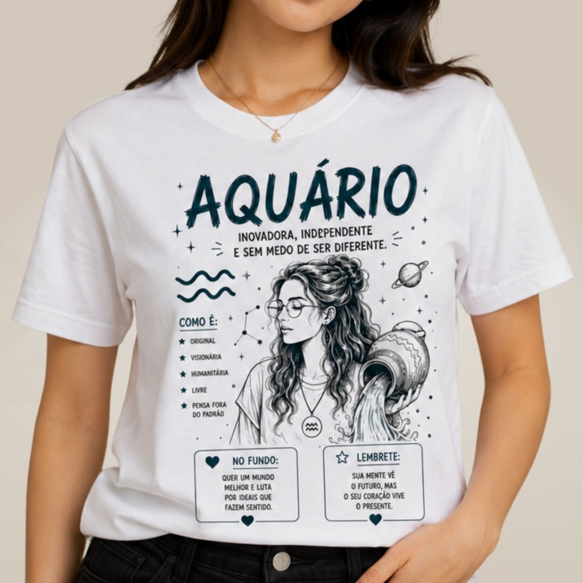 Camiseta Essência dos Signos - Aquário
