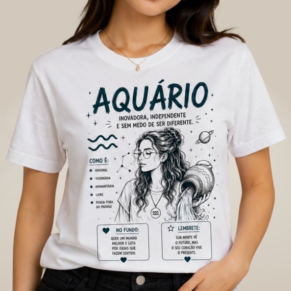 Camiseta Essência dos Signos - Aquário