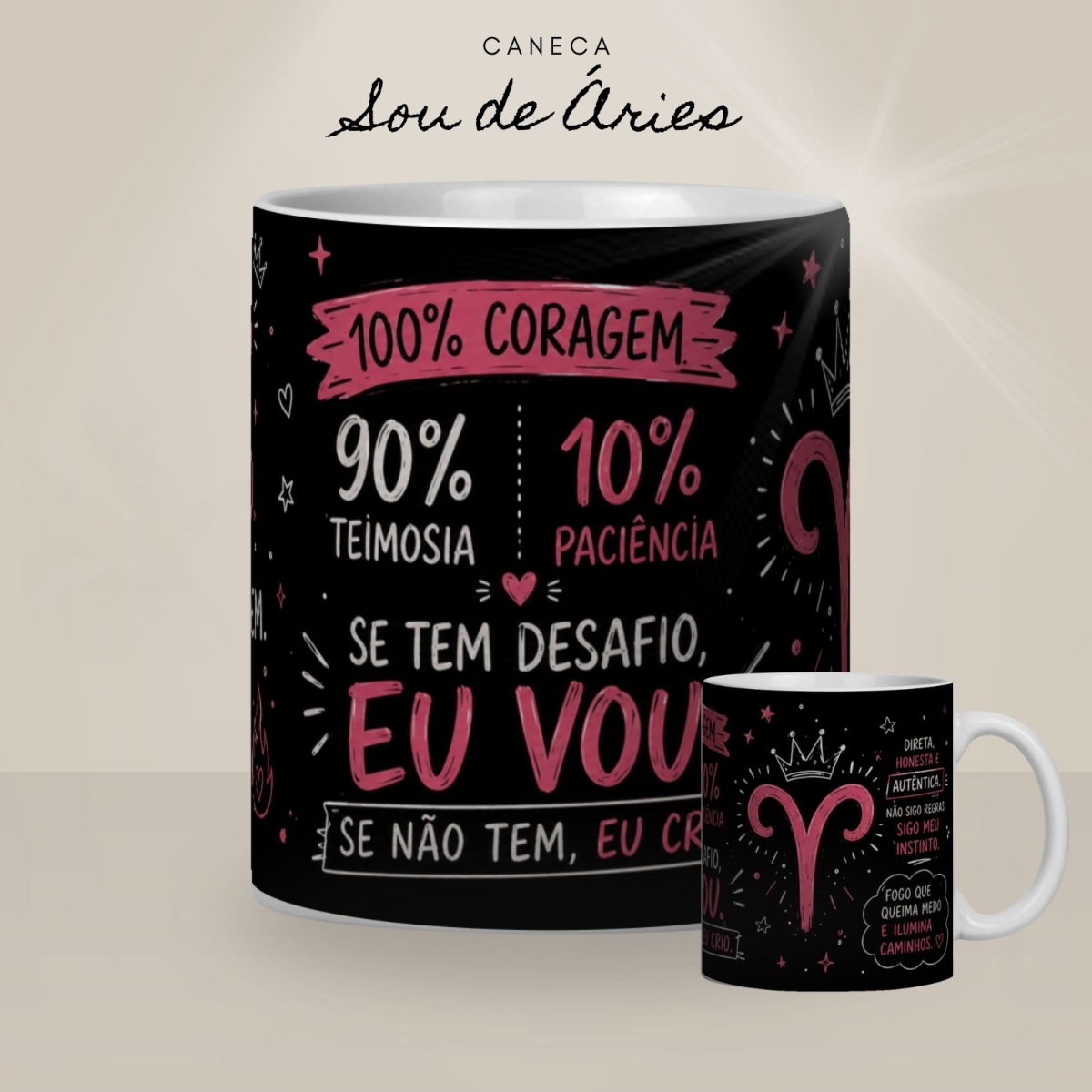 Nome do produto: Caneca Meu Signo - Sou de Áries