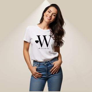 Nome do produto Camiseta Letra W - Meu Viver é Minha Marca