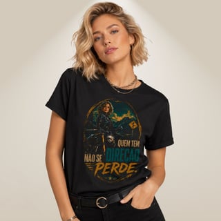 Nome do produto Camiseta Prime | Moto & Liberdade - Quem Tem Direção Não se Perde