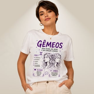Nome do produto Camiseta Essência dos Signos - Gêmeos