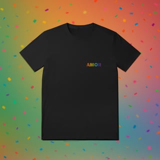 Nome do produto Camiseta  AMOR - Coleção Orgulho (estampa lateral)