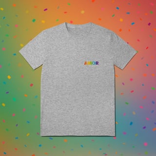 Nome do produto Camiseta  AMOR - Coleção Orgulho (estampa lateral)