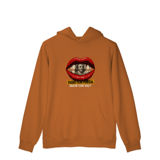 Nome do produto Moletom Quality Canguru “Tudo Tem Preço” – Estampa com Crítica Visual  | OxVibe Streetwear