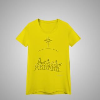 Nome do produtoTrês Reis Magos – Camiseta Feminina – Coleção Natal