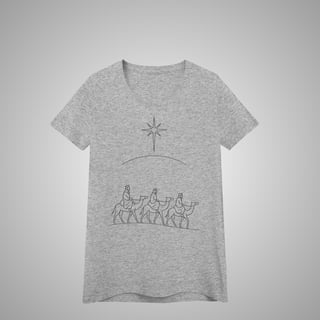 Nome do produtoTrês Reis Magos – Camiseta Feminina – Coleção Natal