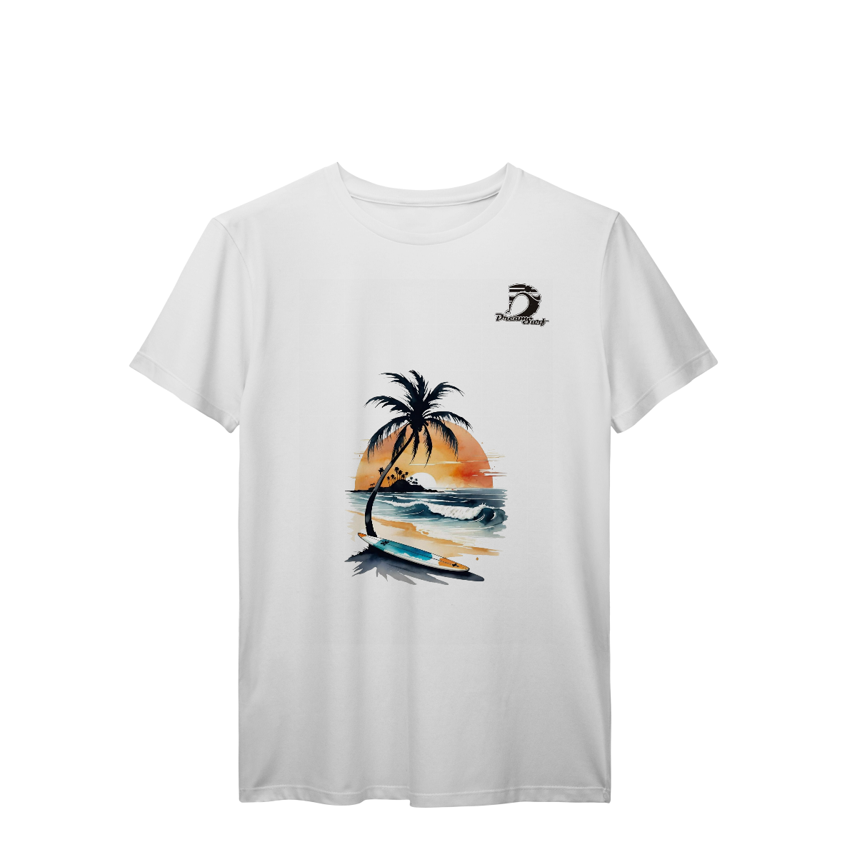 Nome do produto: Camiseta manga curta masculino Dream Surf frente e costas