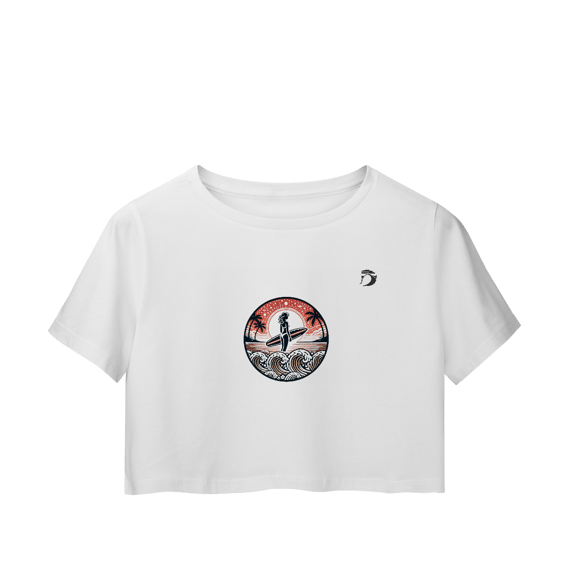 Camisa cropped manga curta Dream Surf