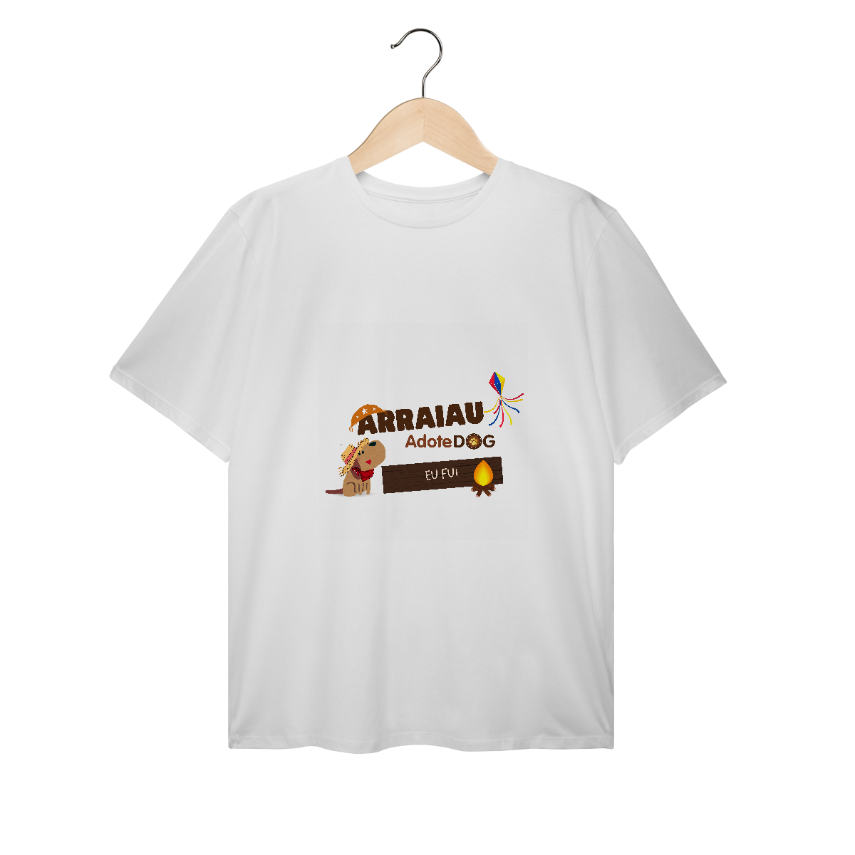 Nome do produto: T-Shirt Plus Size Arraiau AdoteDog – Eu Fui