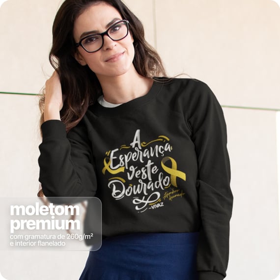 Moletom A Esperança Veste Dourado