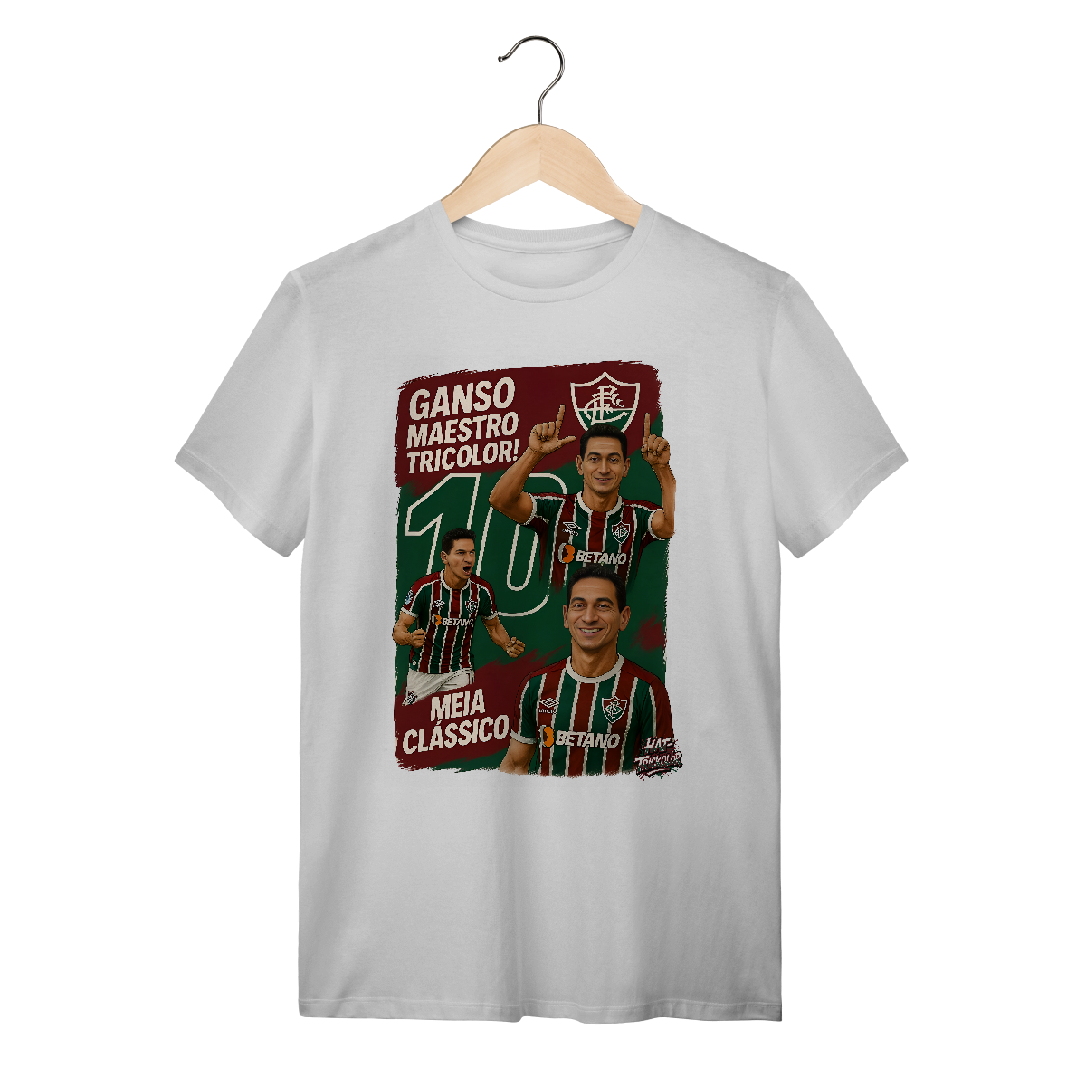 Nome do produto: Camisa Unissex Ganso Hat-Trickolor Fluminense