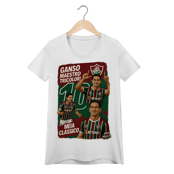 Camisa Baby Long Ganso Hat-Trickolor Fluminense