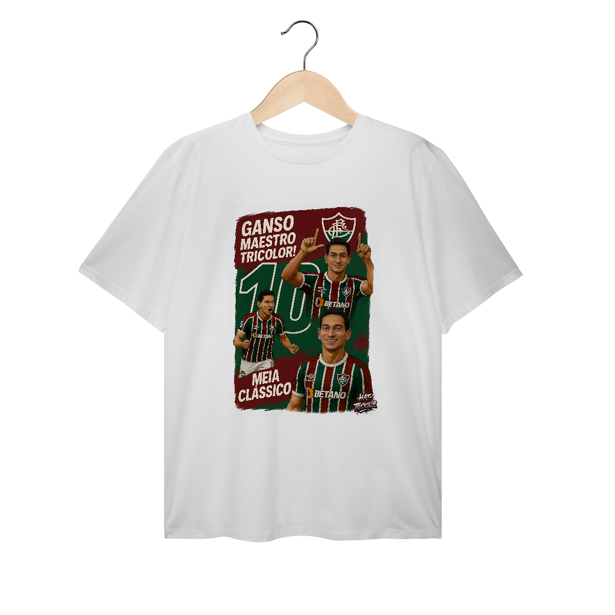 Nome do produto: Camisa Plus Size Ganso Hat-Trickolor Fluminense