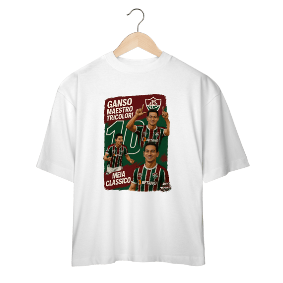 Camisa Oversized Unissex Ganso Hat-Trickolor Fluminense