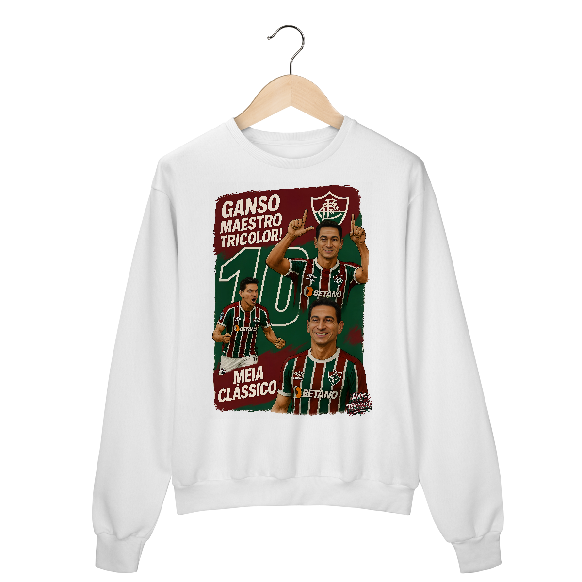 Nome do produto: Moletom Unissex Ganso Hat-Trickolor Fluminense