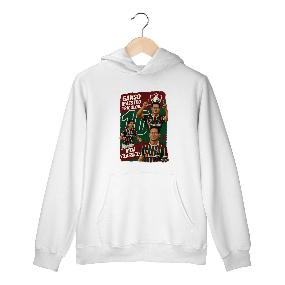 Nome do produto: Moletom Canguru Ganso Hat-Trickolor Fluminense