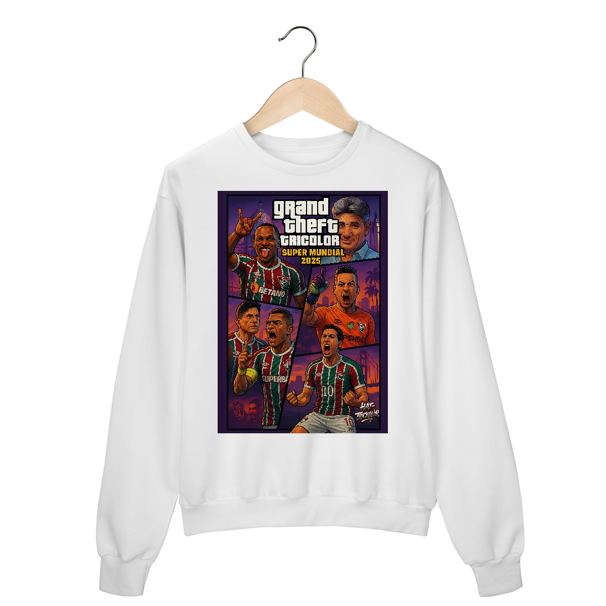 Nome do produto: Moletom Unissex Grand Theft Tricolor Hat-Trickolor Fluminense