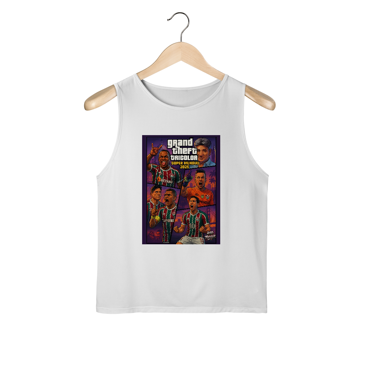 Nome do produto: Regata Dry Fit Masculina Grand Theft Tricolor Hat-Trickolor Fluminense