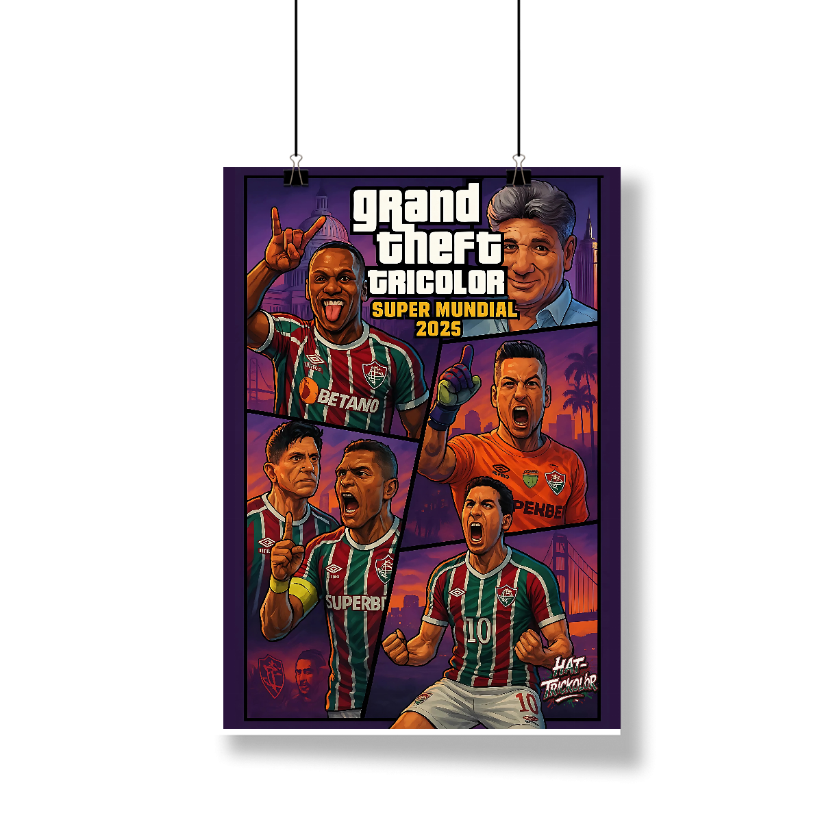 Nome do produto: Pôster Grand Theft Tricolor Hat-Trickolor Fluminense