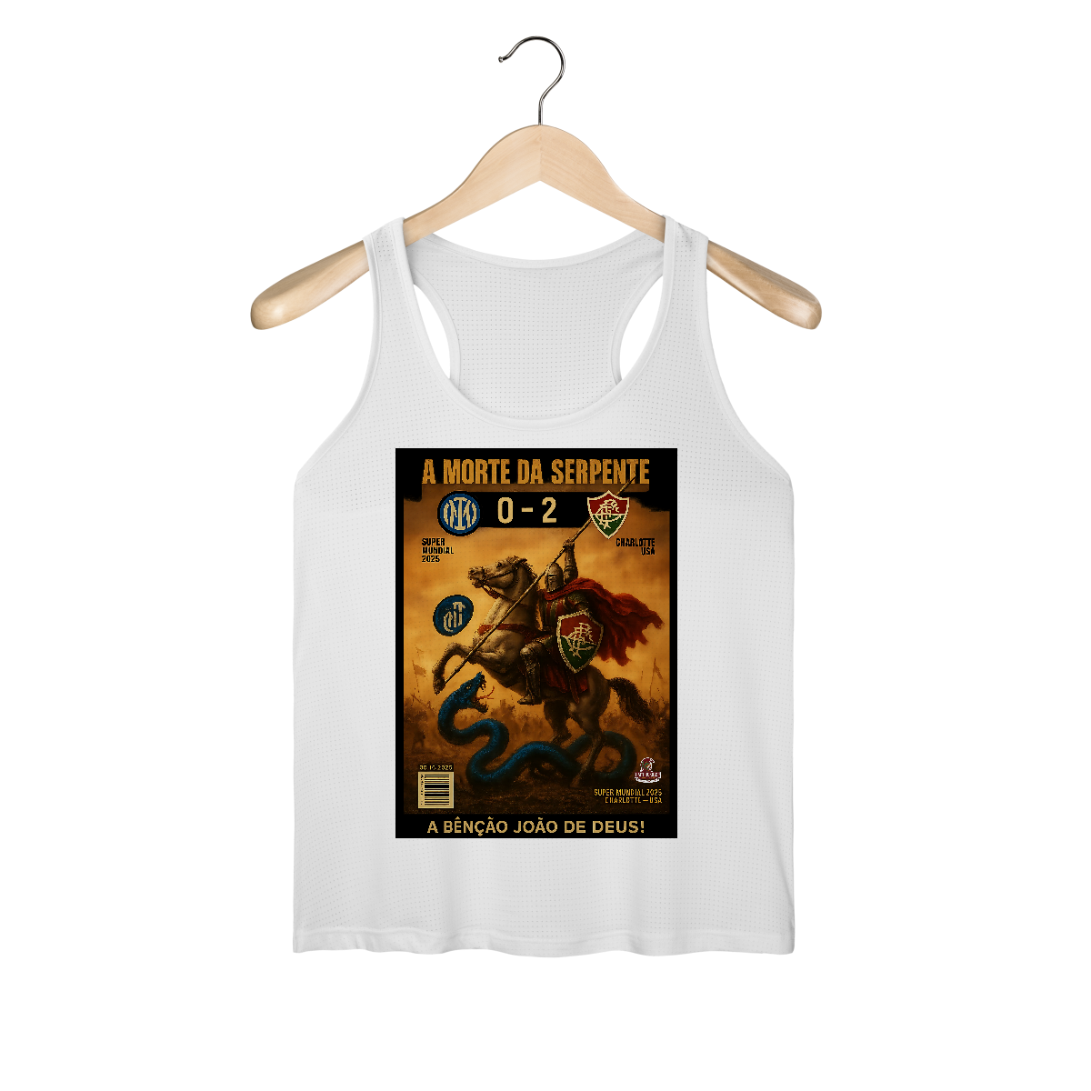 Nome do produto: Regata Dry Fit Feminina A Morte da Serpente Hat-Trickolor Fluminense