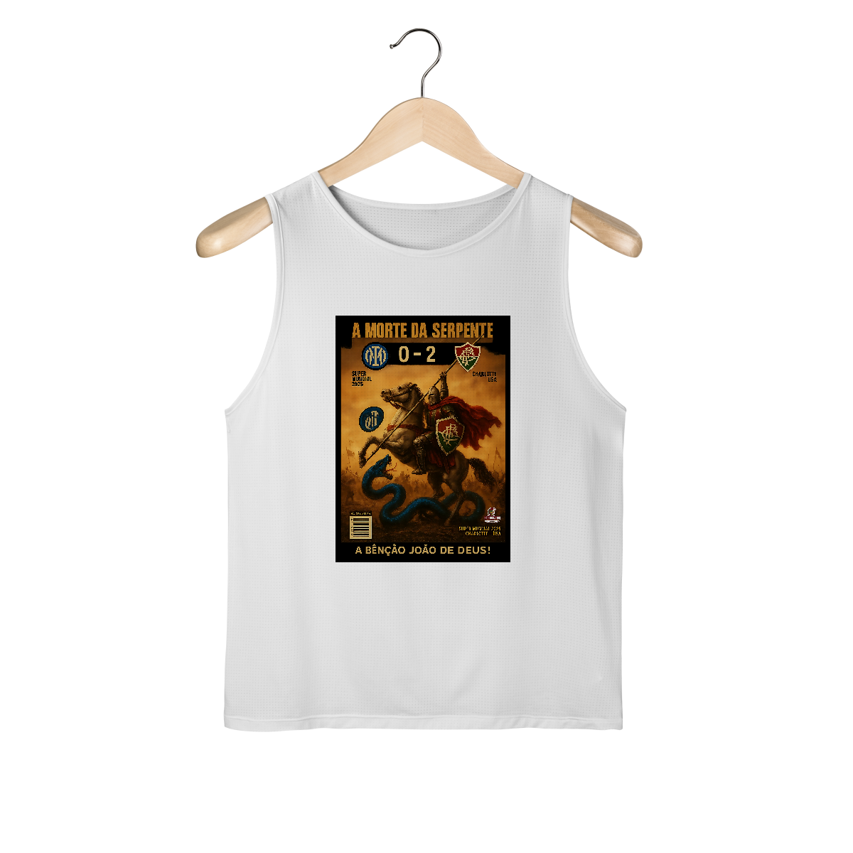 Nome do produto: Regata Dry Fit Masculina A Morte da Serpente Hat-Trickolor Fluminense