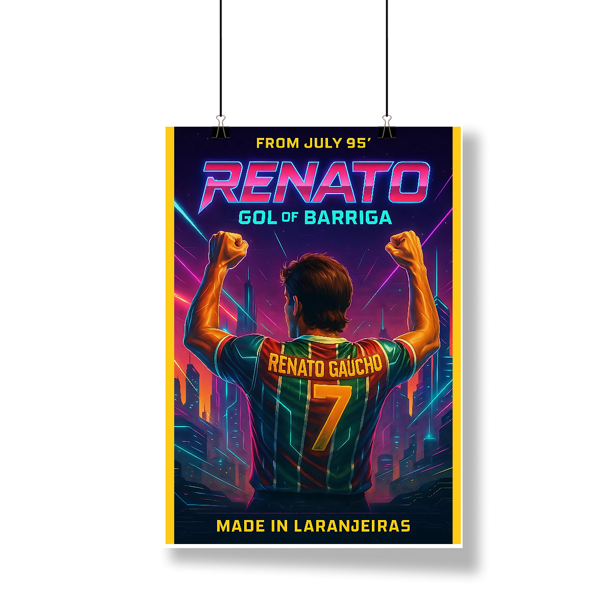 Nome do produto: Pôster Renato Gol of Barriga Hat-Trickolor Fluminense