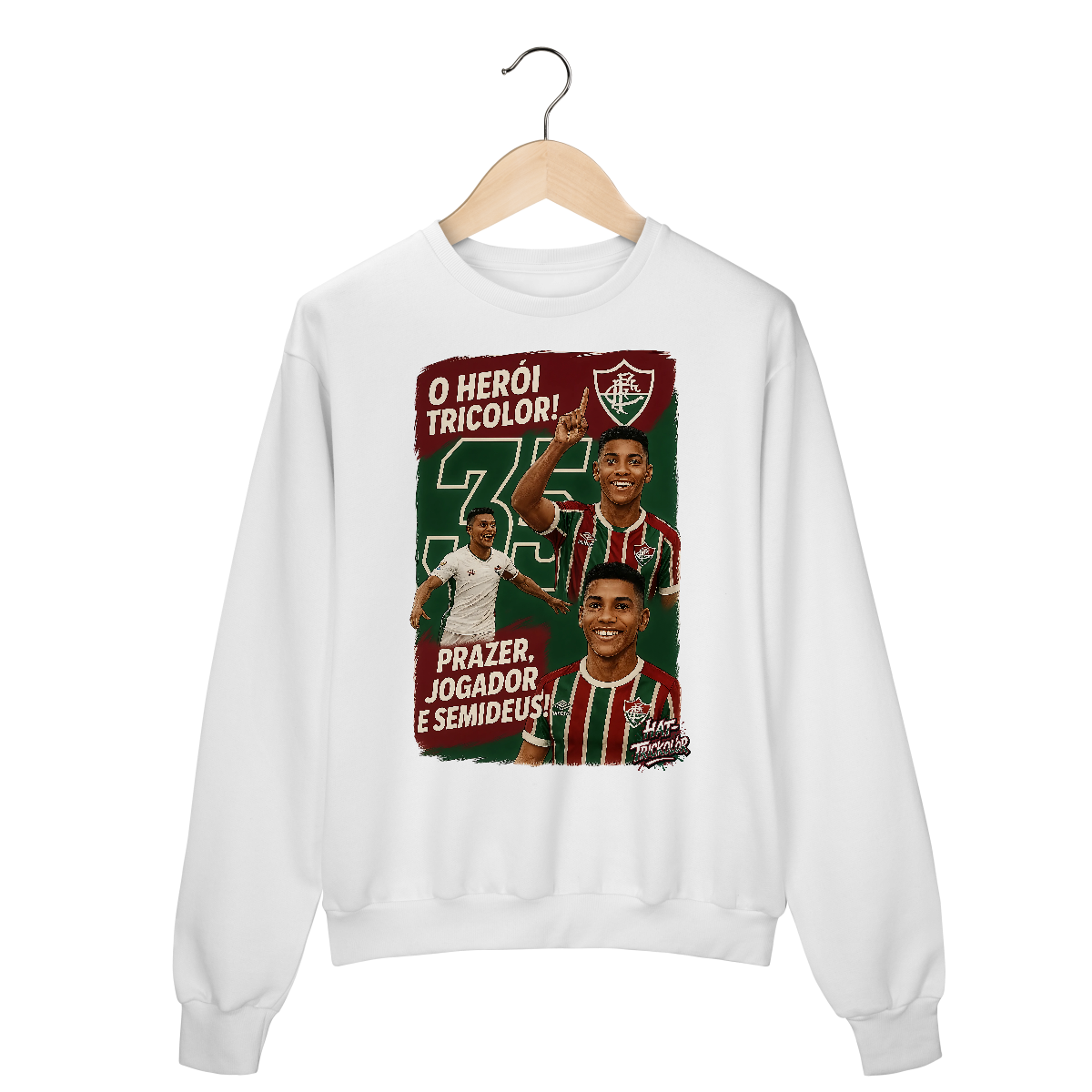 Nome do produto: Moletom Unissex Hércules Hat-Trickolor Fluminense