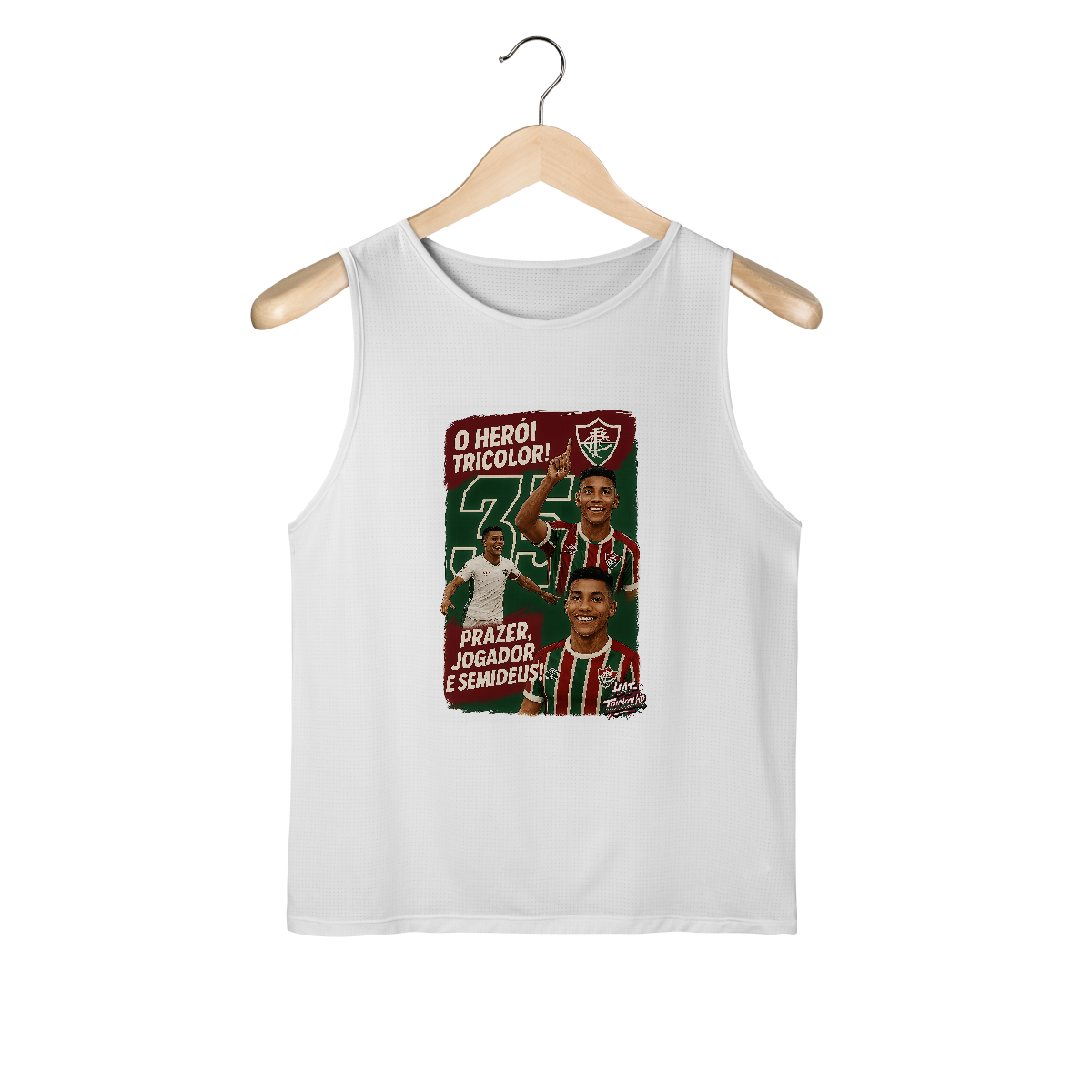 Nome do produto: Regata Dry Fit Masculina Hércules Hat-Trickolor Fluminense