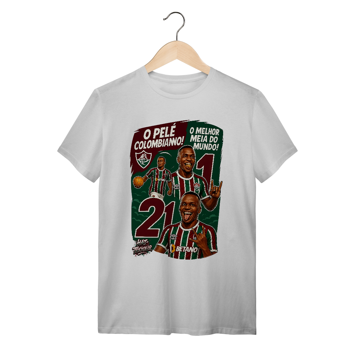 Nome do produto: Camisa Unissex Árias Hat-Trickolor Fluminense