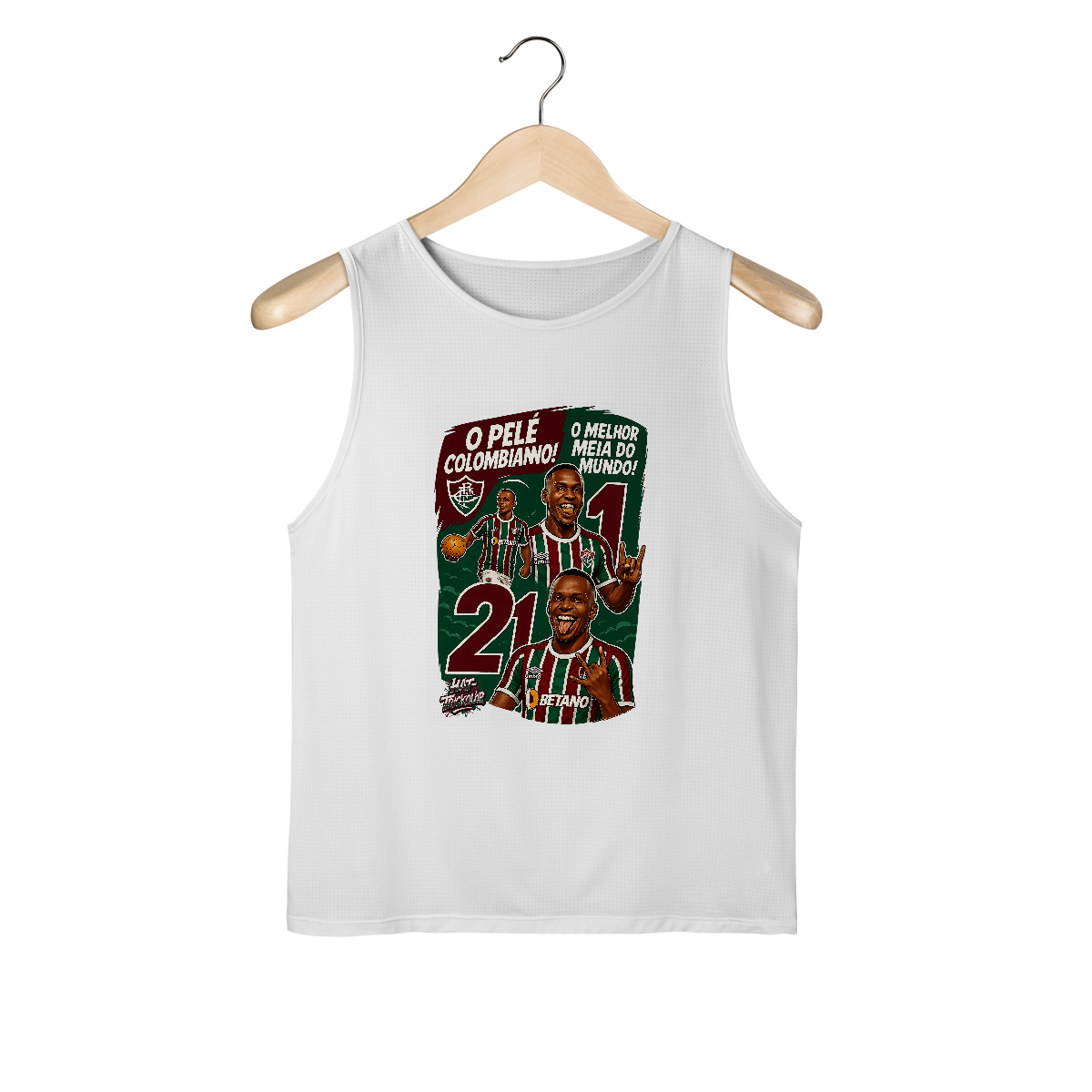 Nome do produto: Regata Dry Fit Masculina Árias Hat-Trickolor Fluminense