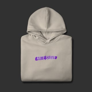 Nome do produto Moletom Canguru - Arte suave faixa roxa