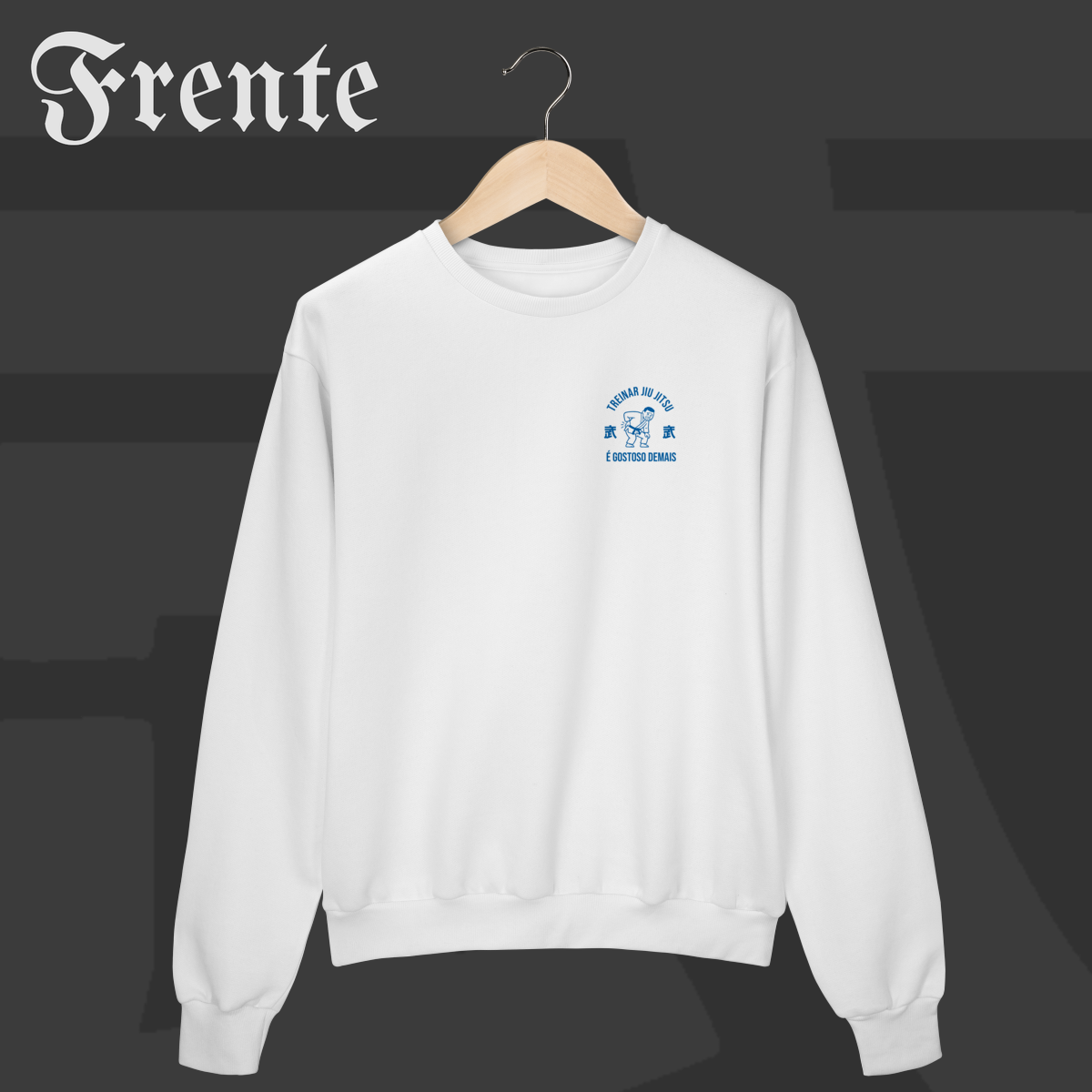 Nome do produto: Moletom Fechado - Treinar jiujitsu é gostoso demais | Arte no peito