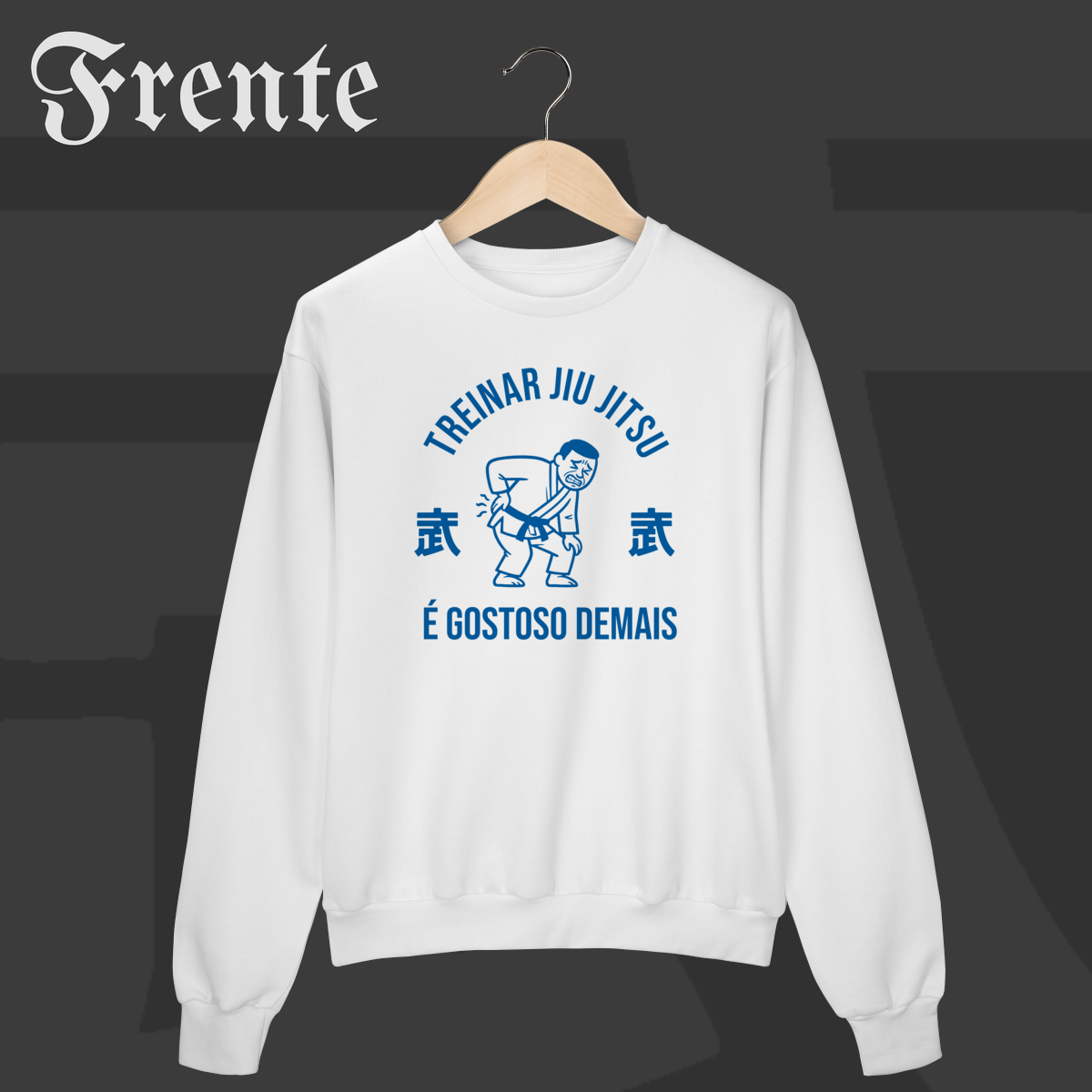 Nome do produto: Moletom Fechado - Treinar jiujitsu é gostoso demais | Arte no peito