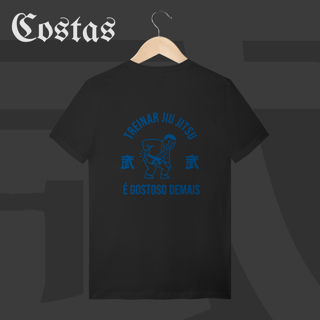 Nome do produto Camiseta T-shirt - Treinar jiujitsu é gostoso demais | Arte nas costas