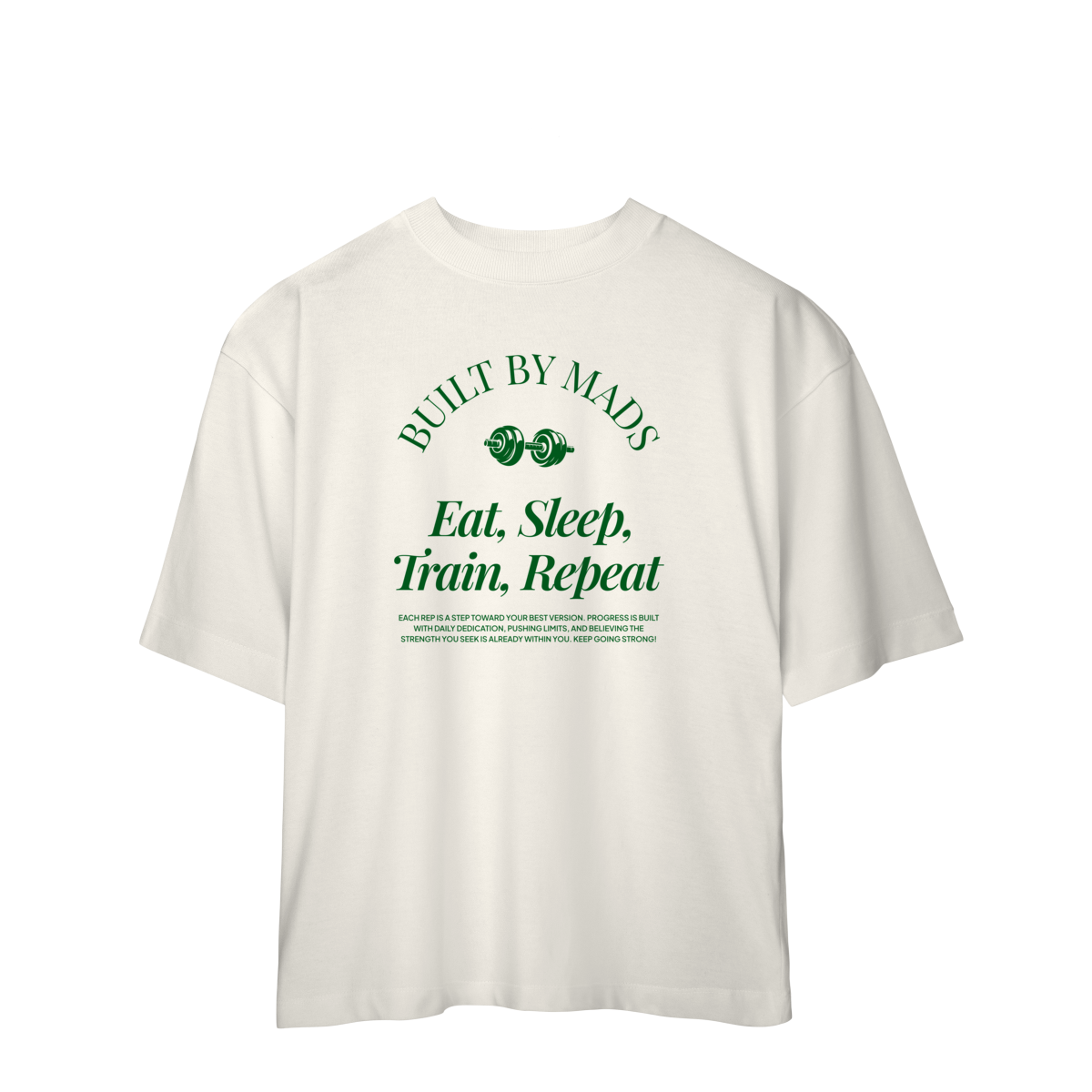 Camiseta Oversized MADS - Eat, Sleep, Train, Repeat