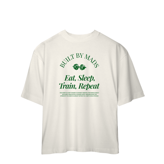 Camiseta Oversized MADS - Eat, Sleep, Train, Repeat