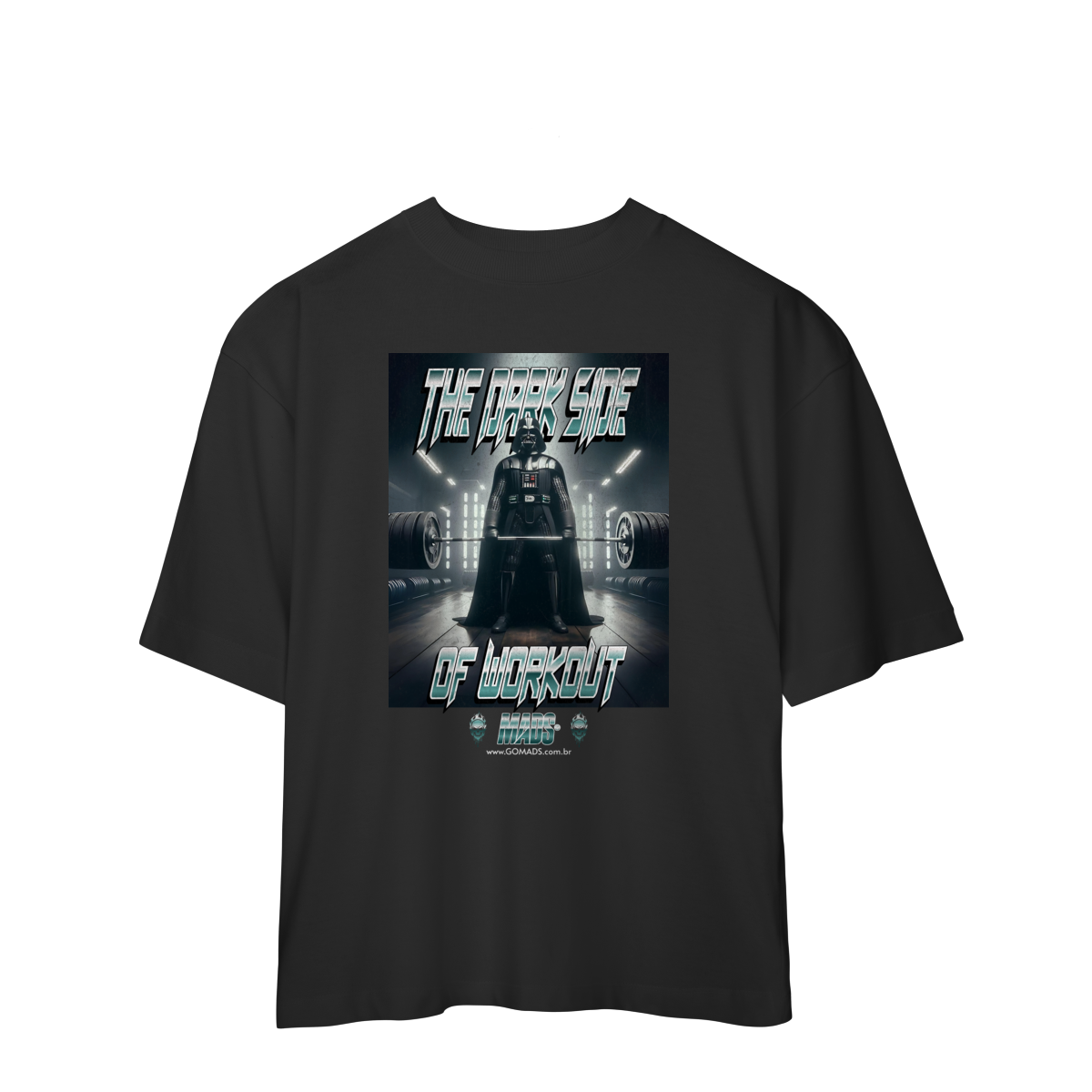 Camiseta Oversized MADS - The Dark Side of the Gym - Darth Vader - Star Wars