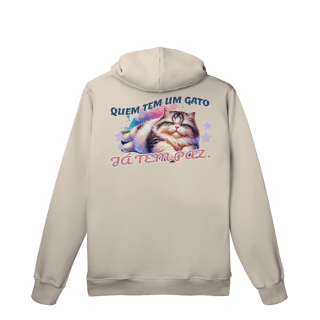 Nome do produto Quem tem um gato, já tem paz - Moletom Prime Canguru