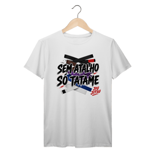 Camiseta Jiu Jitsu Algodão Sem Atalho Só Tatame Faixas Coloridas