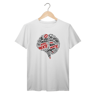 Nome do produto Camiseta Jiu Jitsu Algodão Mudou Minha Mente Tipografia Cérebro