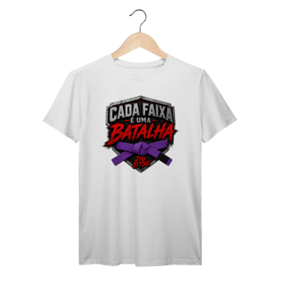 Nome do produto Camiseta Jiu Jitsu Algodão Cada Faixa é Uma Batalha Faixa Roxa