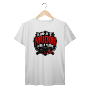 Nome do produto Camiseta Jiu Jitsu Algodão Mudou Minha Mente Brasão Faixa Preta