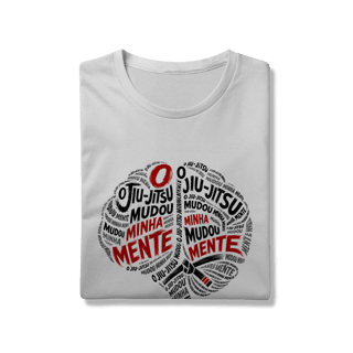 Nome do produto Camiseta Jiu Jitsu Algodão Mudou Minha Mente Tipografia Cérebro