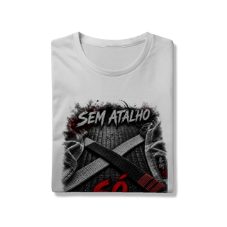 Nome do produto Camiseta Jiu Jitsu Algodão Sem Atalho Só Tatame Faixa Preta