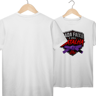 Nome do produto Camiseta Jiu Jitsu Algodão Cada Faixa é Uma Batalha Faixa Roxa