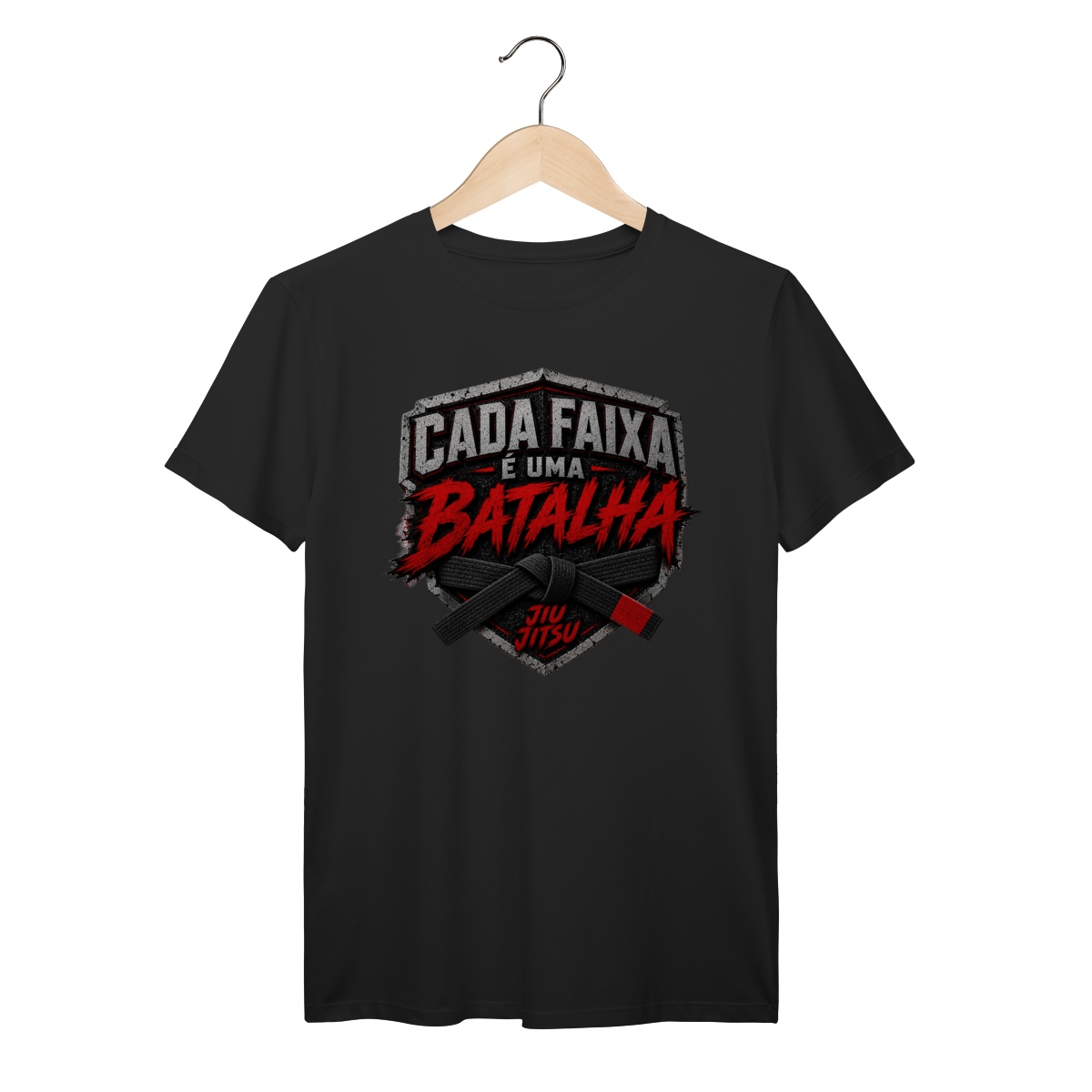 Nome do produto: Camiseta Jiu Jitsu Algodão Cada Faixa é Uma Batalha Faixa Preta
